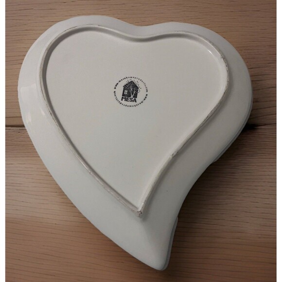 Vintage Mesa Home Heart Shaped hand crafted Large Plate, love Dish 9 1/2 x 9 1/2 - Picture 15 of 16